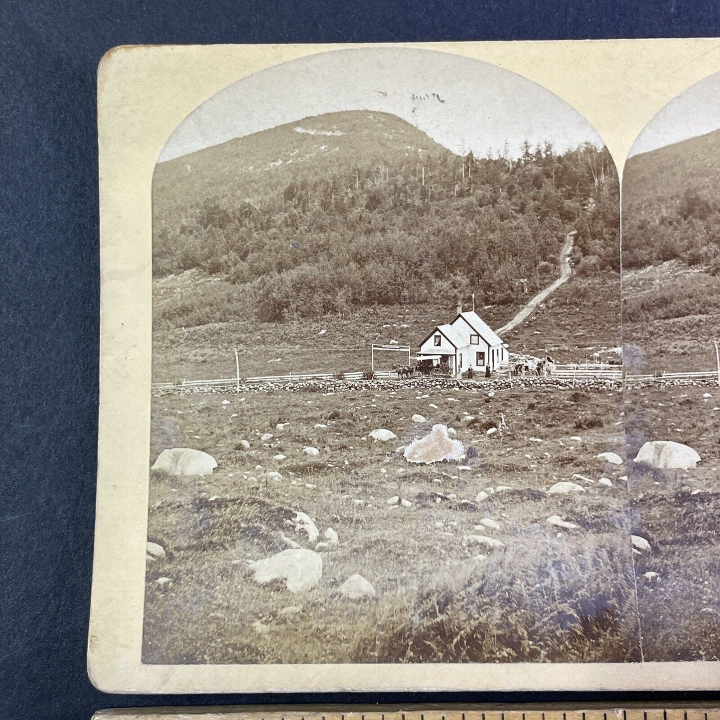 Turnpike Gate Bethlehem New Hampshire Stereoview Antique c1870s Y1474