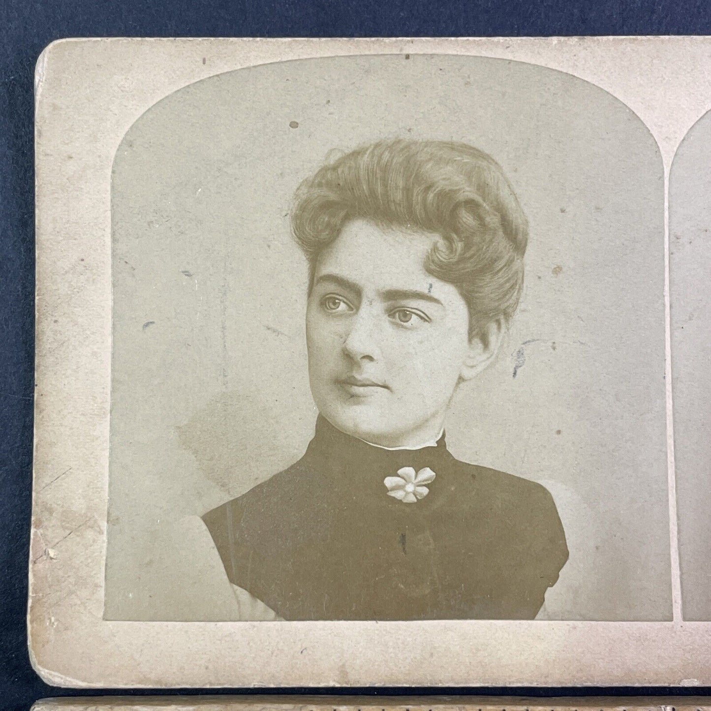 First Lady Frances Cleveland FLOTUS Stereoview with Treadwell Note c1886 Y2262