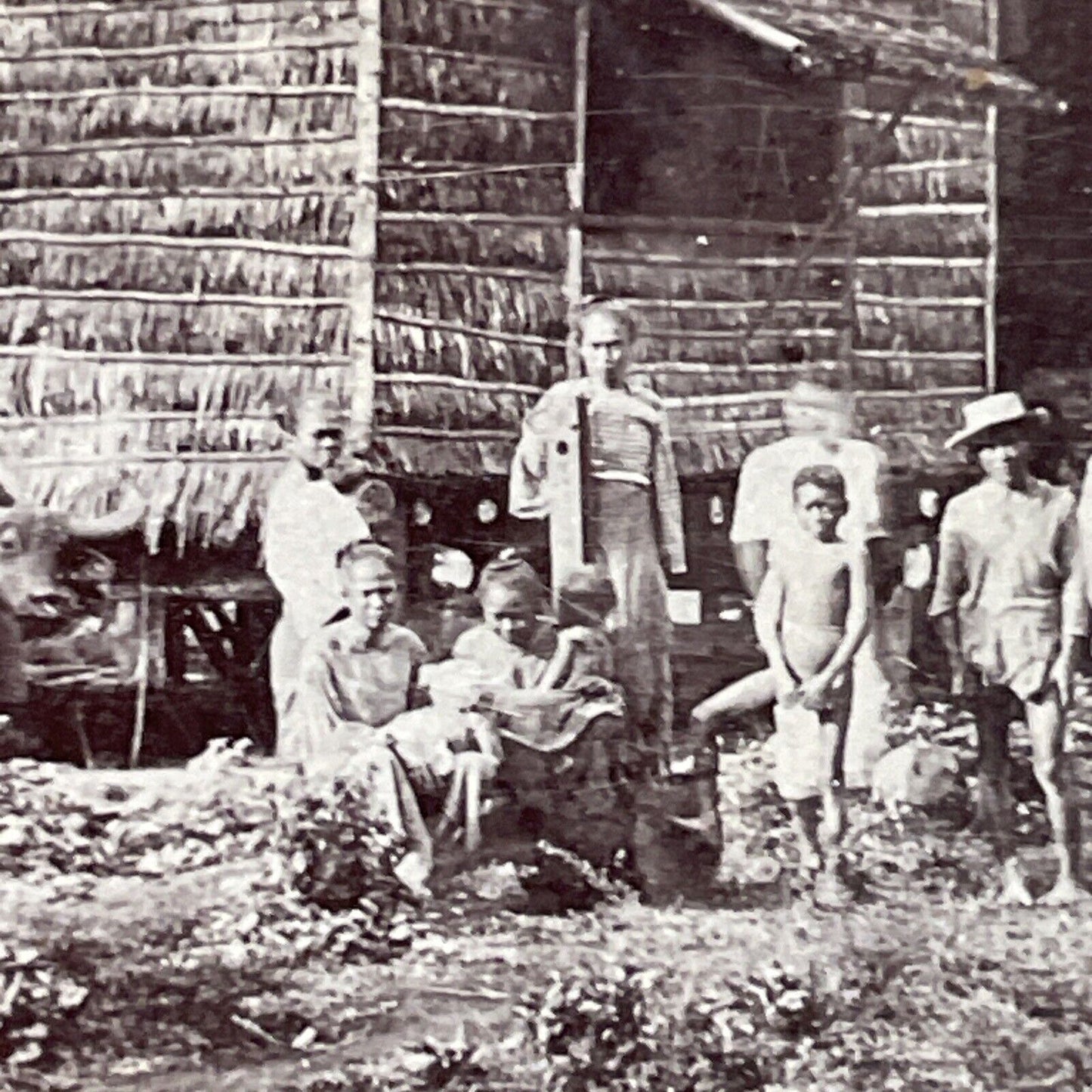 Antique 1860s Uncontacted Tribes In The Philippines Stereoview Photo Card P3847