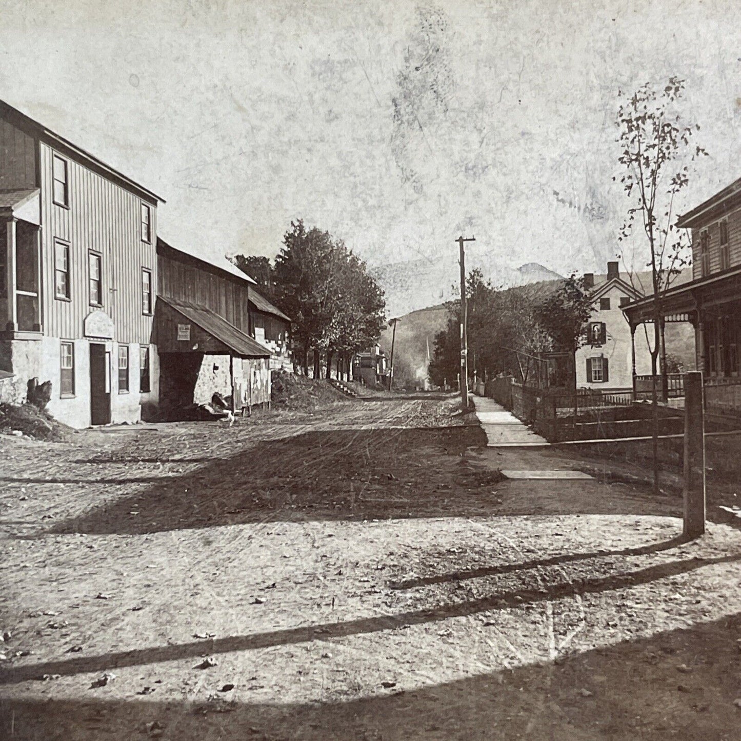 Big Oak Flat California Town View & Main Street Stereoview Antique c1880 X3807