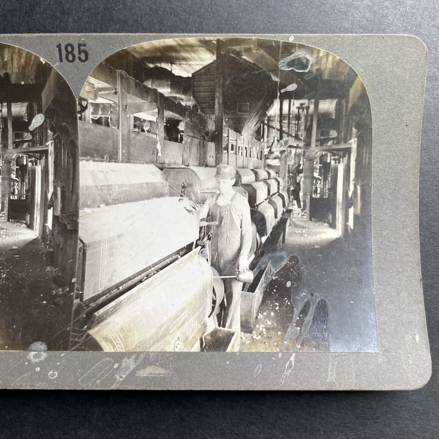 Antique 1909 Cotton Mill In Greenville Texas Stereoview Photo Card P1523