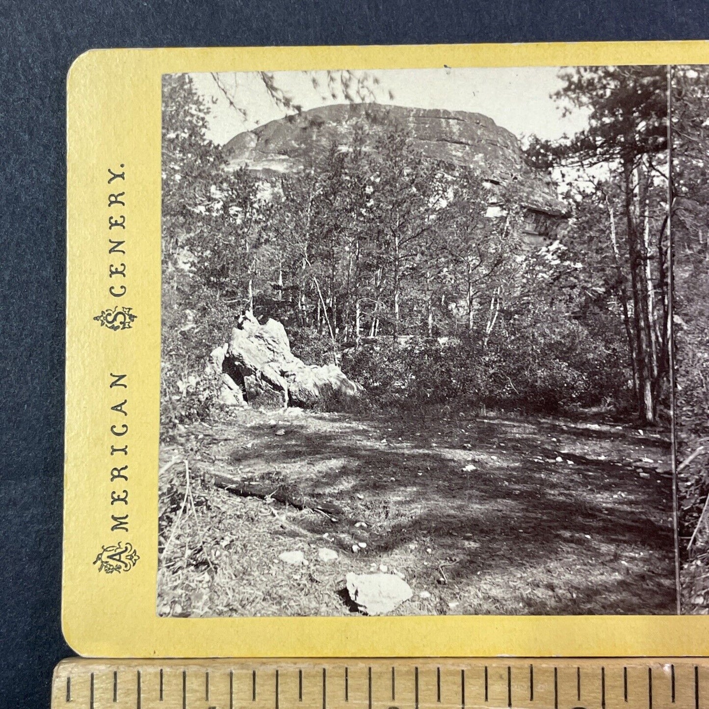 Jockey Cap Mountain Freyburg Maine Stereoview Photo NW Pease Antique 1874 X872