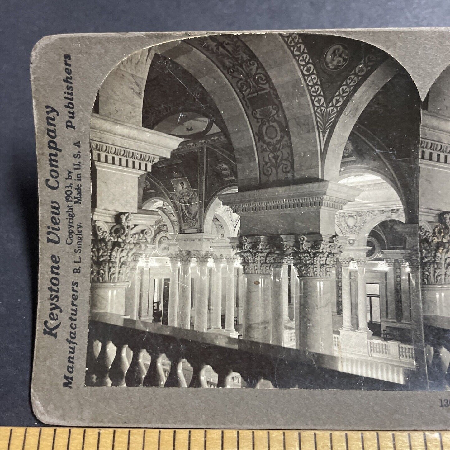 Antique 1909 Congressional Library Washington DC Stereoview Photo Card P5041