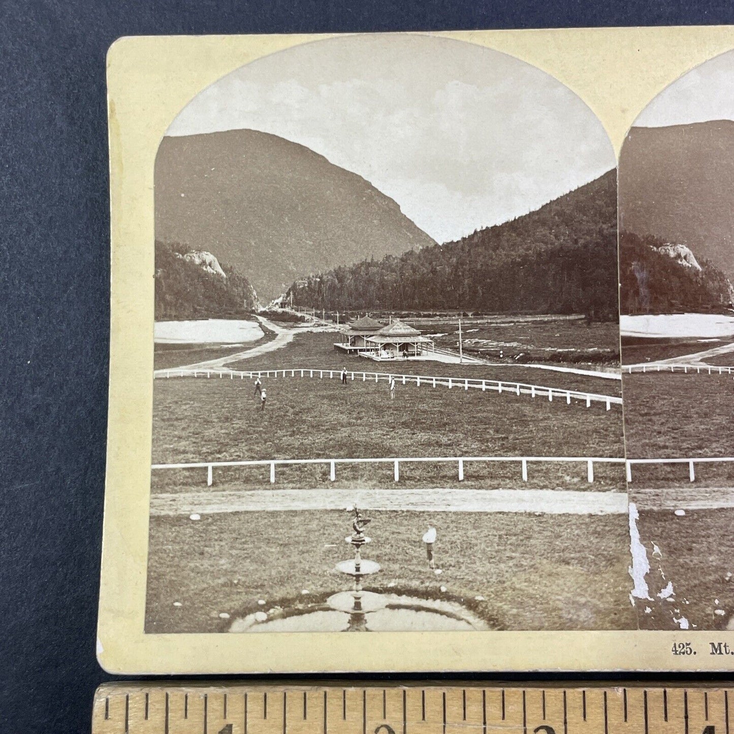 Crawford House Train Station New Hampshire Stereoview Antique c1870s Y1480