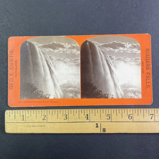 American Niagara Falls From Below Stereoview George Curtis Antique c1870 Y2440