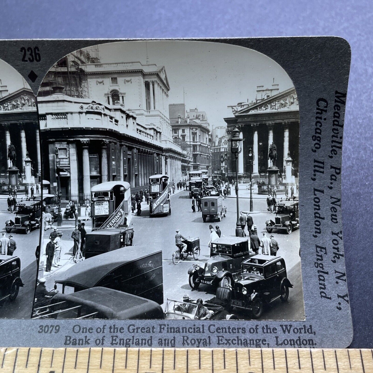 Antique 1920s Bank Of England Central Bank London Stereoview Photo Card V2960