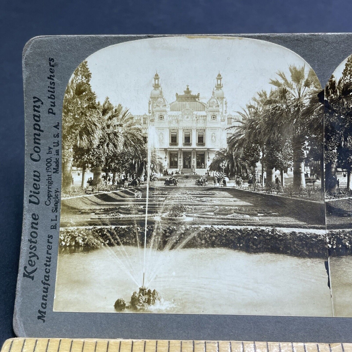 Antique 1937 The Great Casino Monte Carlo Monaco Stereoview Photo Card P1929