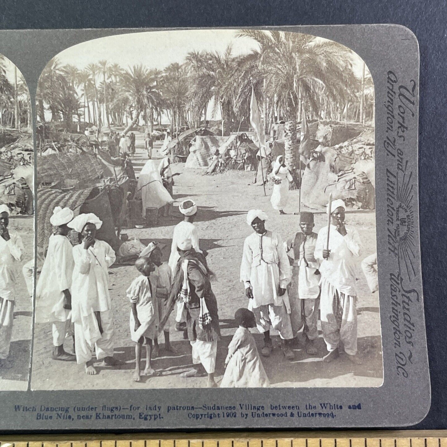 Witch Dancing Voodoo Ceremony Sudan Africa Stereoview Antique c1902 Y954