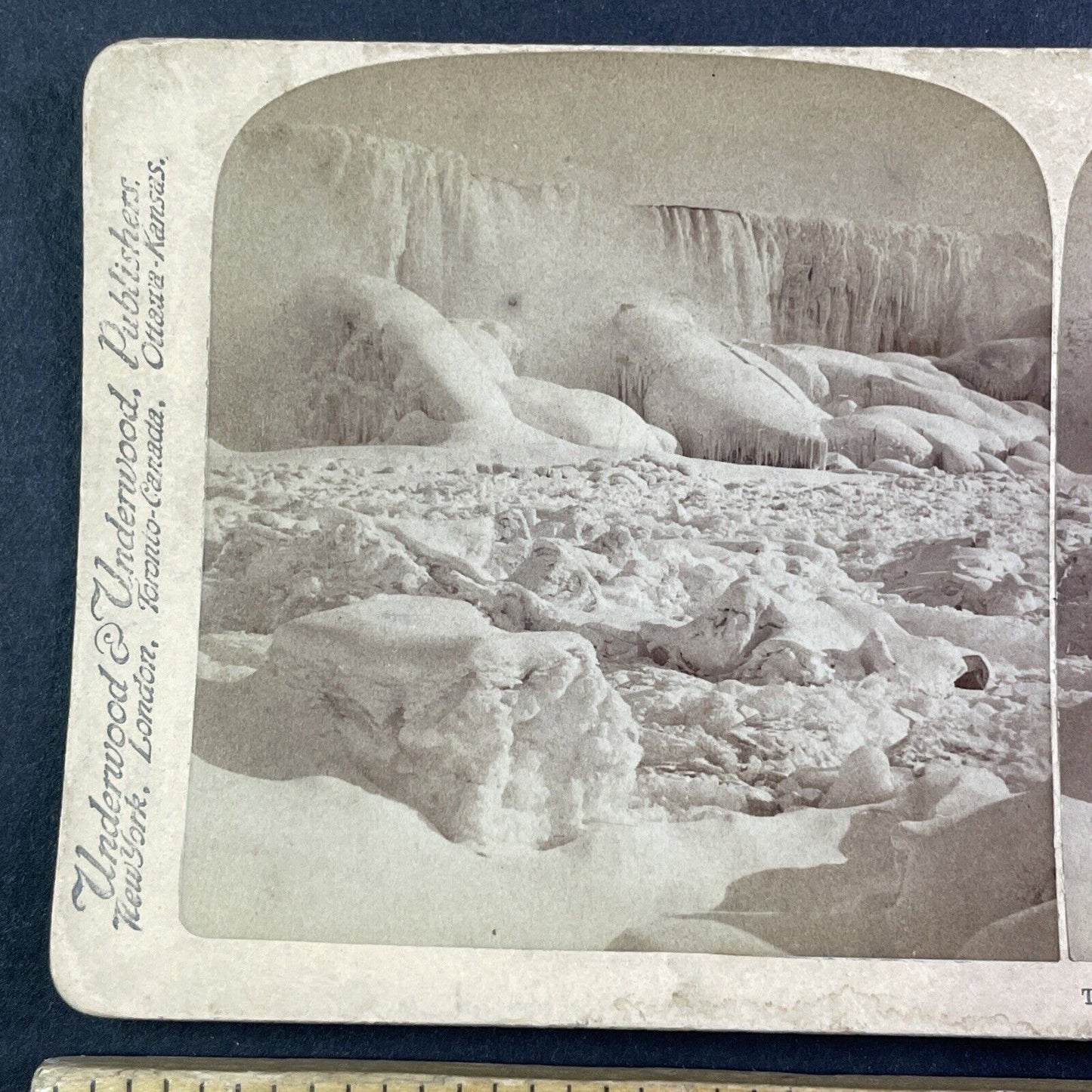 Great Niagara River Ice Bridge Stereoview Underwood Antique c1902 Y2757