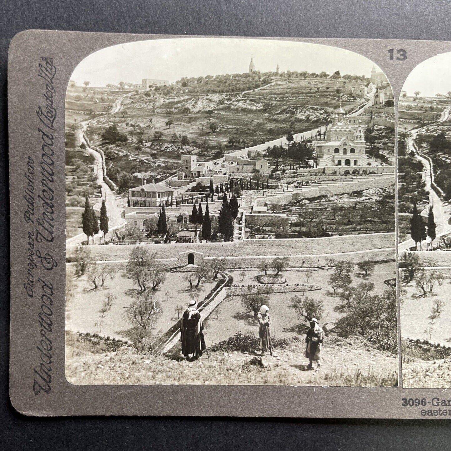 Antique 1899 Overlooking Jerusalem Israel Stereoview Photo Card P1788