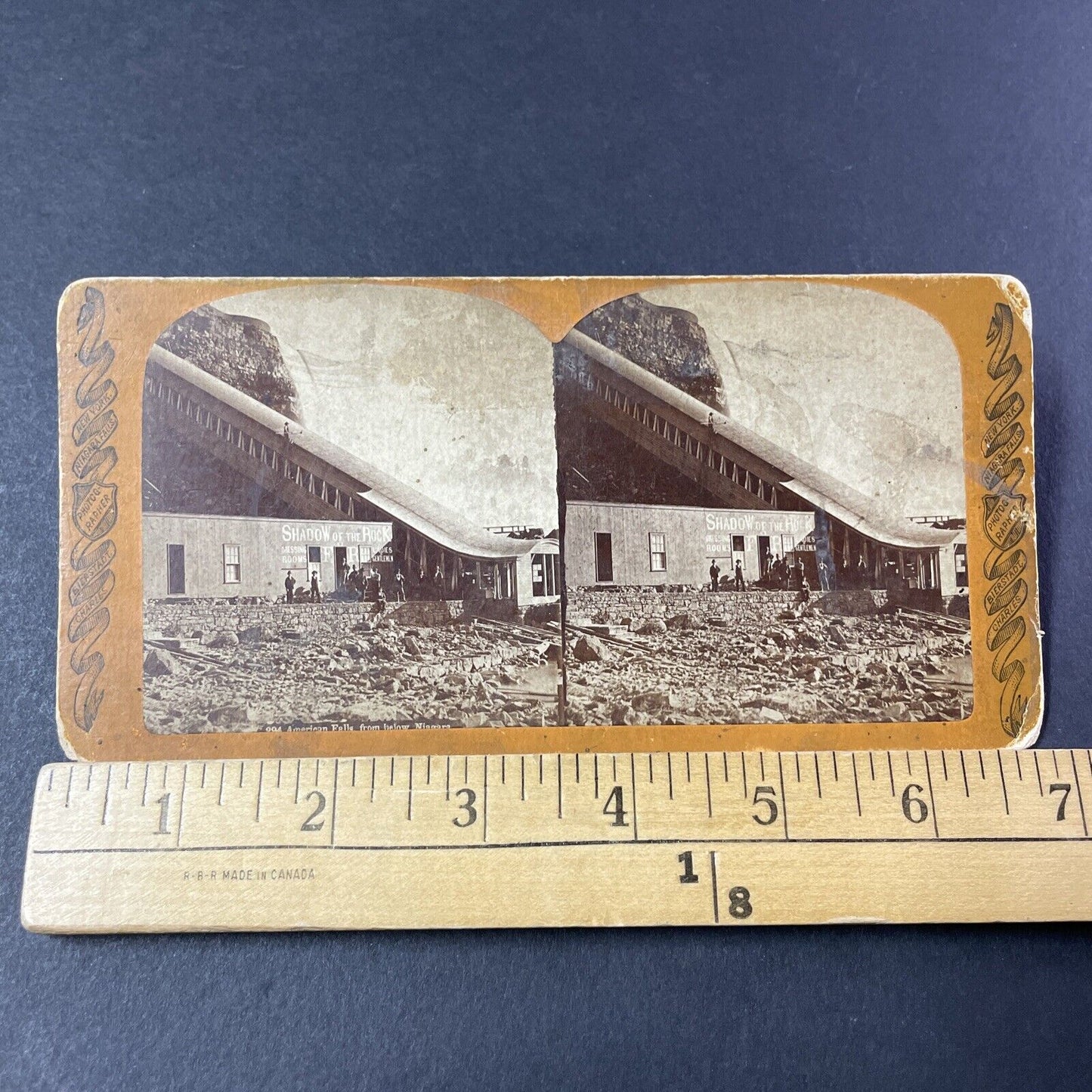 Antique 1870s Niagara Falls Pedestrian Stairway NY Stereoview Photo Card P381-01