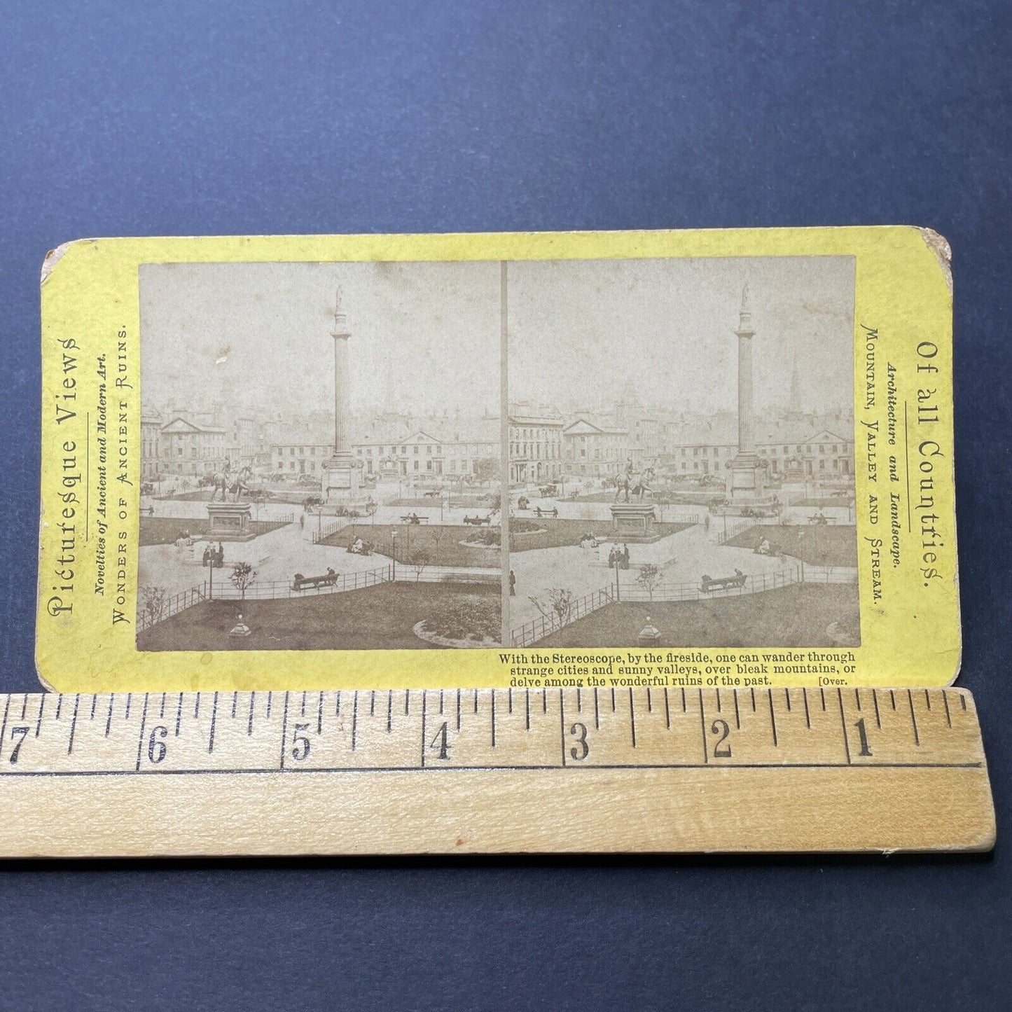 Antique 1880s George Square Glasgow Scotland NAME Stereoview Photo Card P2263