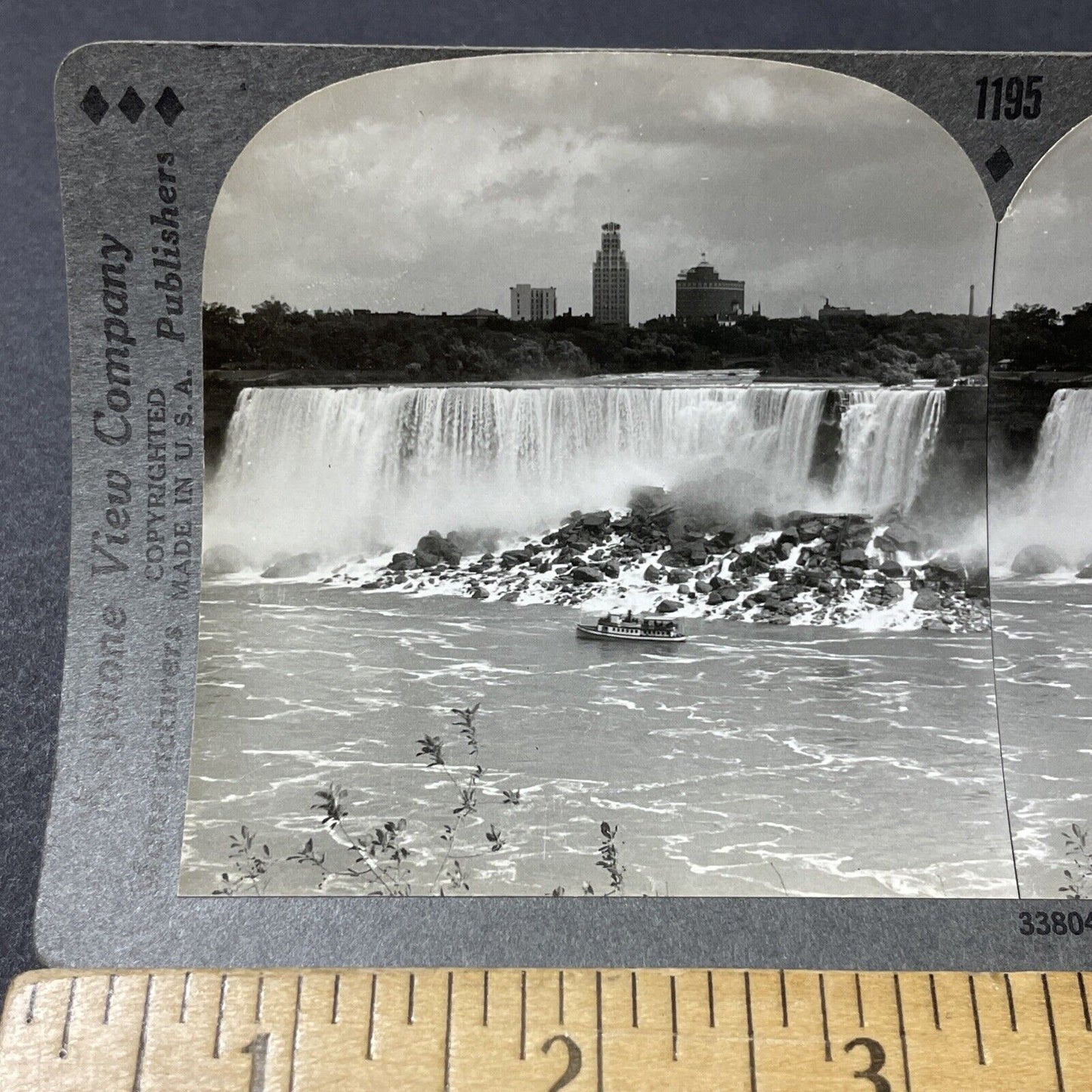 Antique 1930s Maid Of The Mist Boat Niagara Falls Stereoview Photo Card V2641