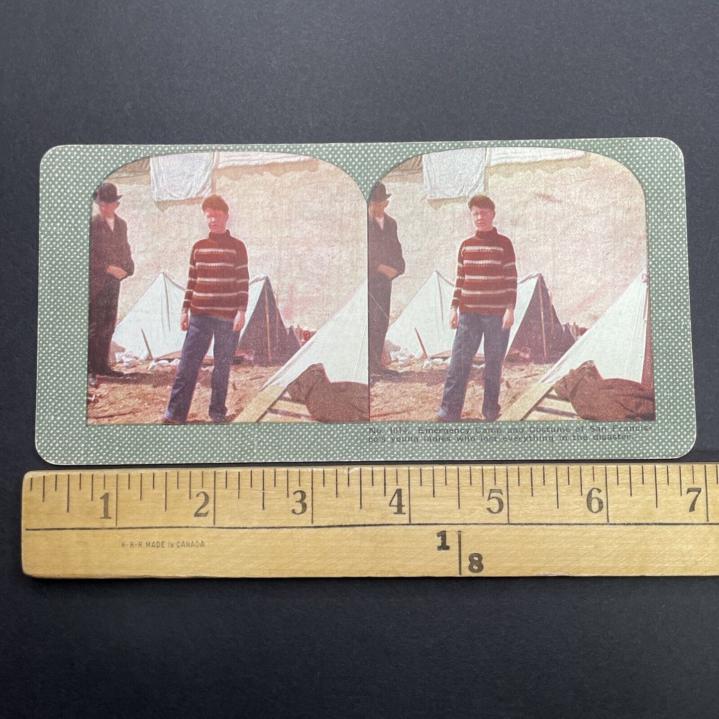 Antique 1910s San Francisco Earthquake Homeless Stereoview Photo Card 2300-14