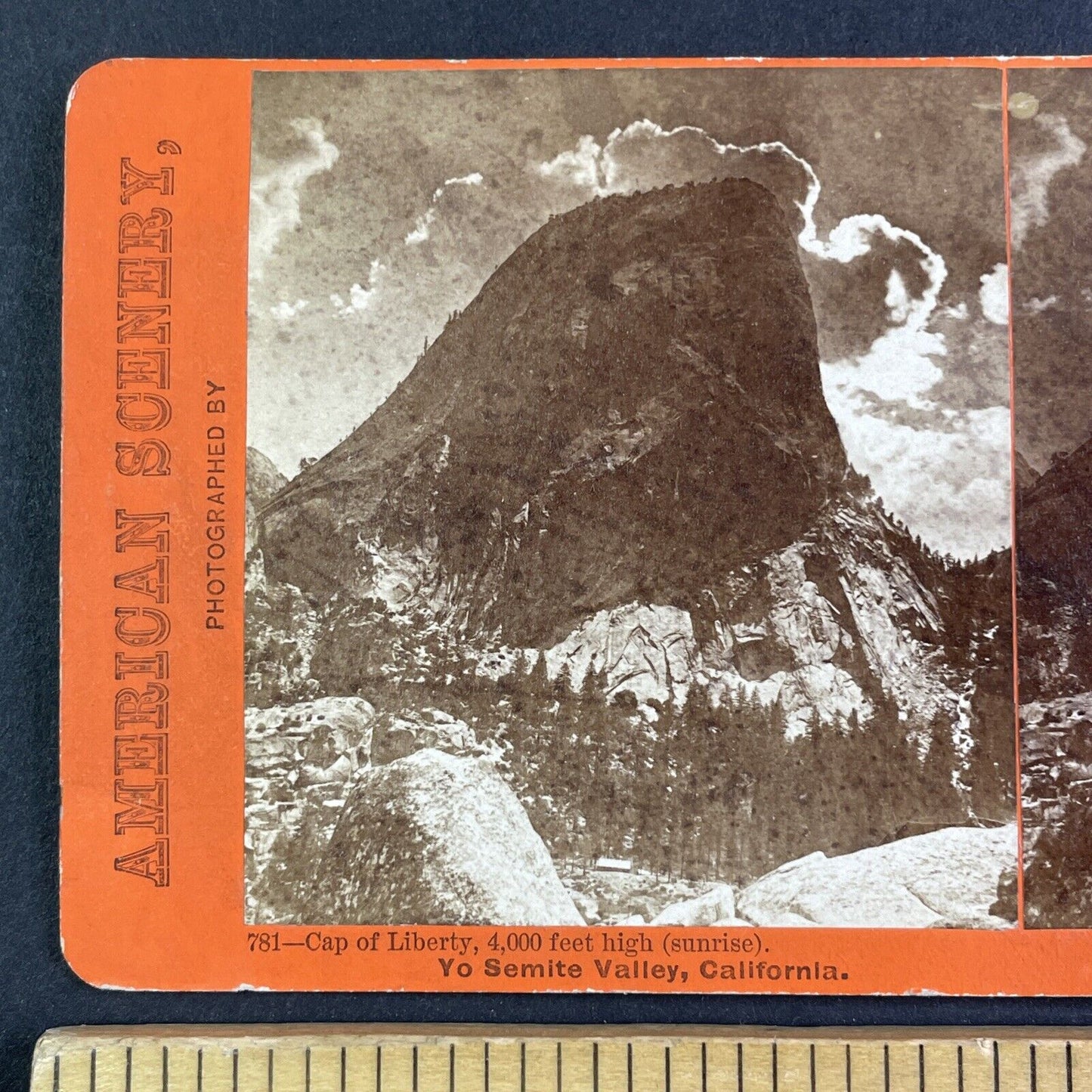 Cap of Liberty Yo Semite Yosemite California Stereoview C.L. Pond c1870 Y2614