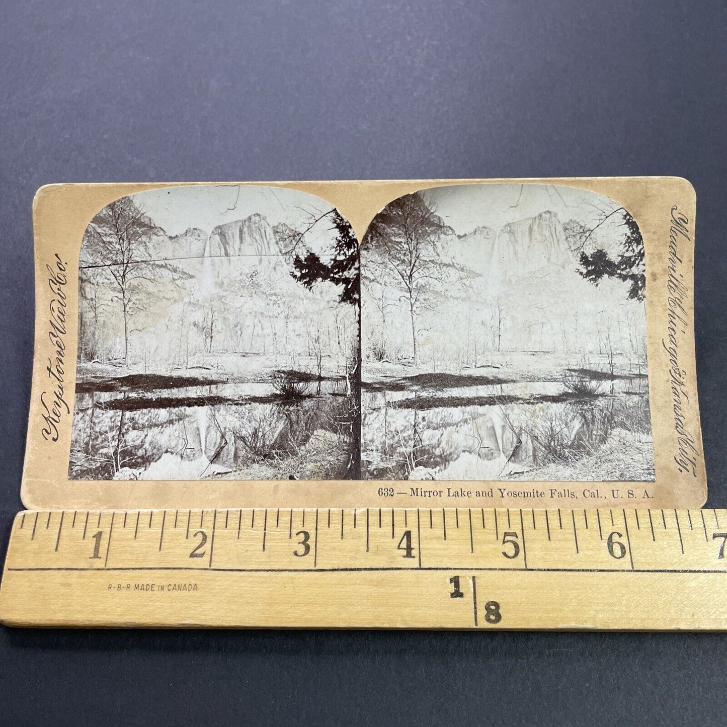 Antique 1870s Yosemite Falls And Lake California Stereoview Photo Card P3518
