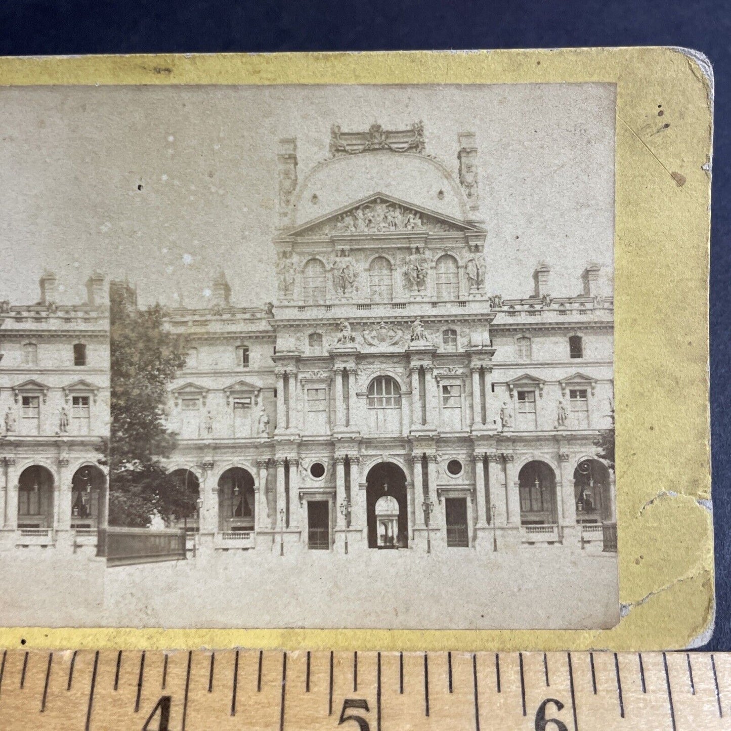 Antique 1870s The Louvre Gallery Paris France Stereoview Photo Card P4223