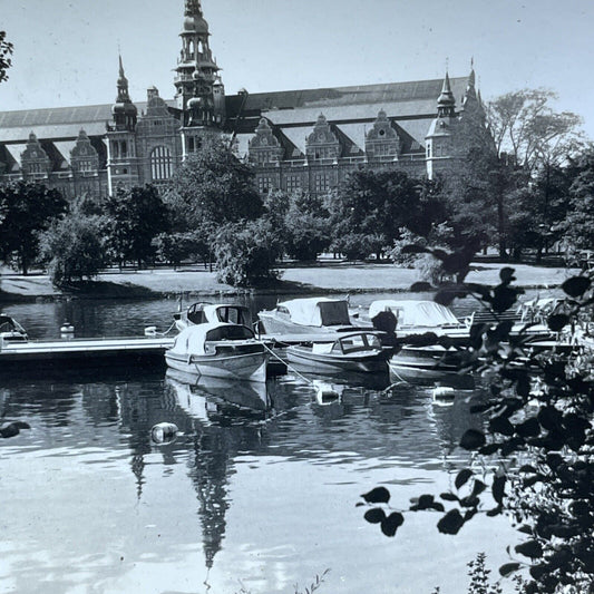 Antique 1920s Djurgardsbrunnsviken Stockholm Sweden Stereoview Photo Card P1949