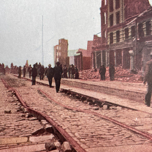 Antique 1910s San Francisco Earthquake Market St Stereoview Photo Card 2300-52