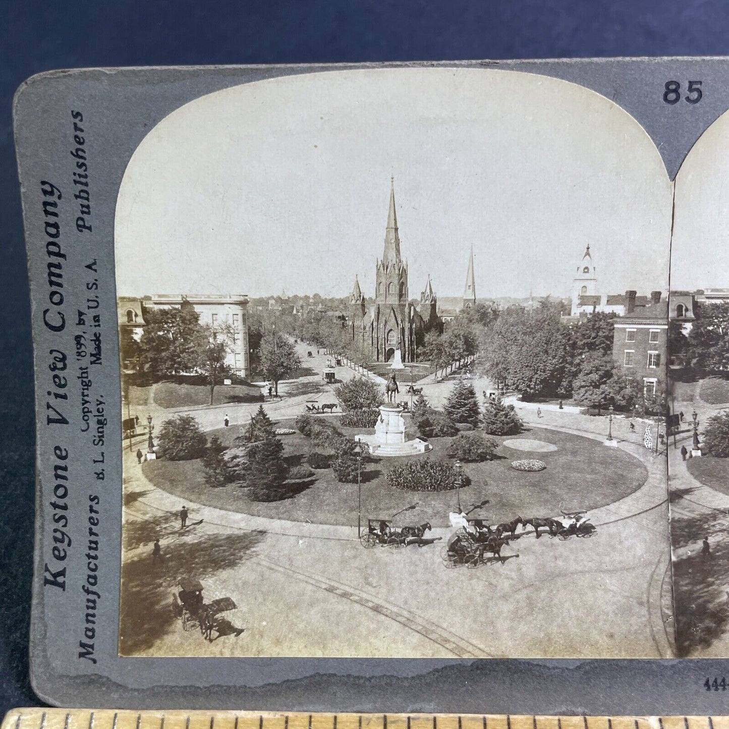 Antique 1899 Thomas Circle Washington DC Stereoview Photo Card P2191