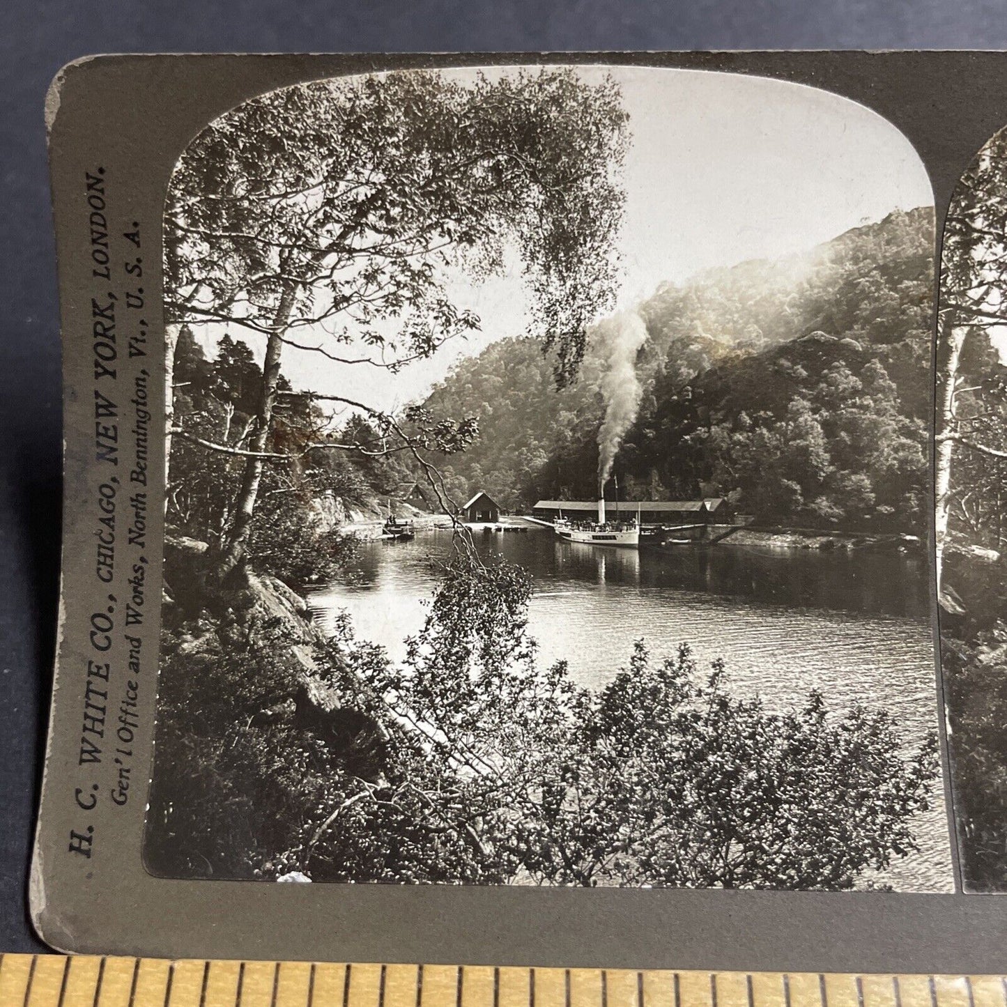 Antique 1902 Loch Katrine Ferry Boat Scotland Stereoview Photo Card P5032