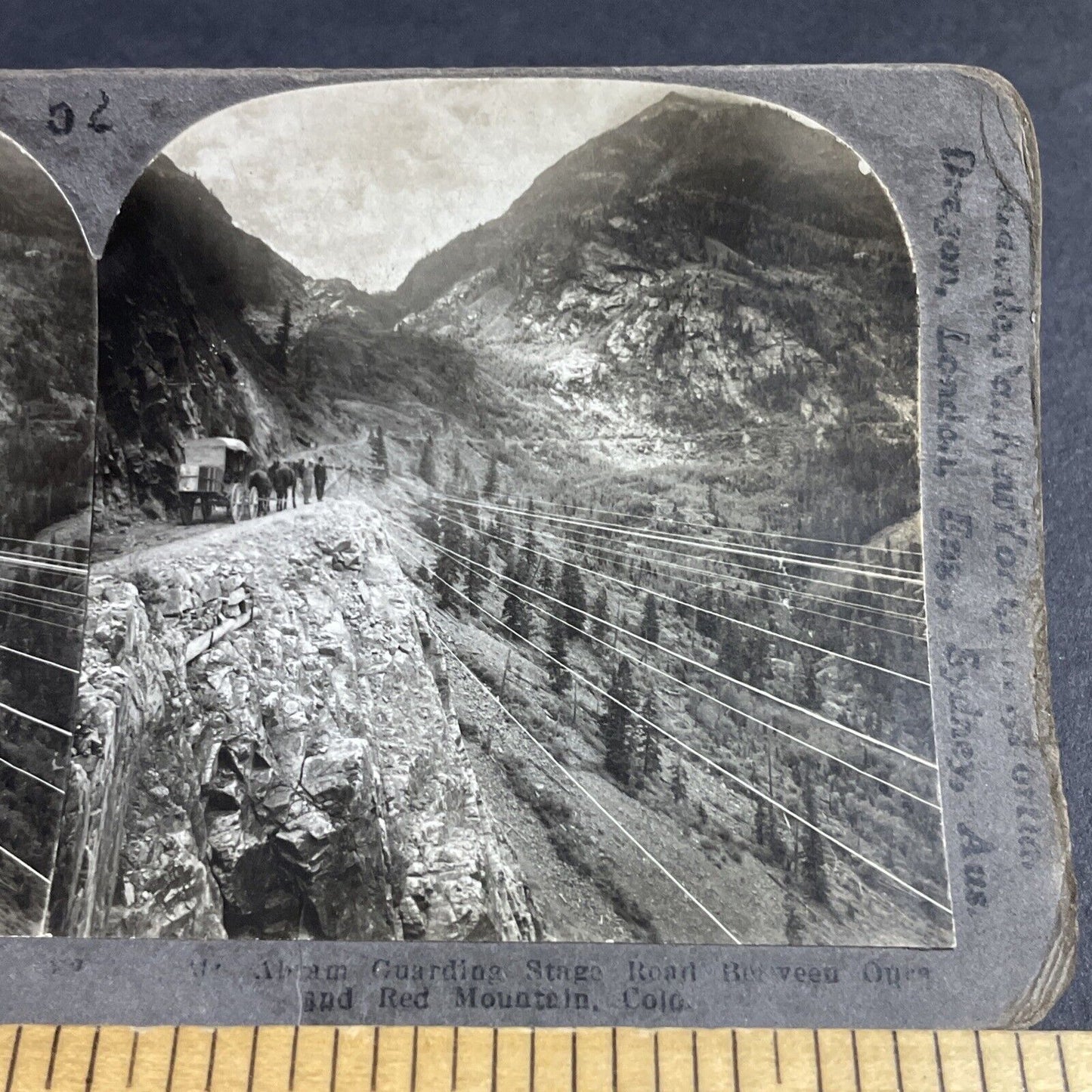 Antique 1909 New Power Lines Red Mountain CO Stereoview Photo Card P4310