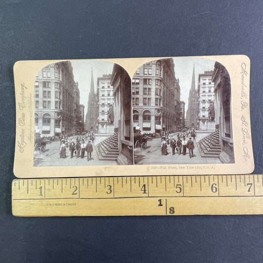 Stock Traders On Wall Street Stereoview Manhattan NY Antique c1895 X3143