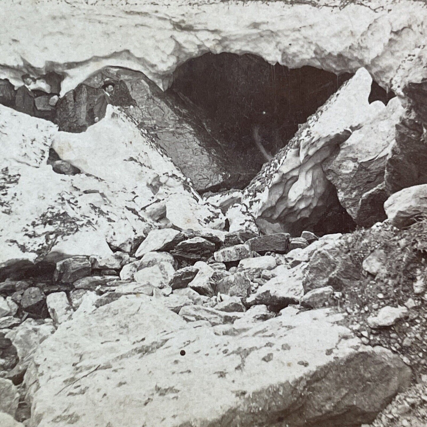 Tuckerman's Ravine NH Stereoview NW Pease Photo Card Antique c1872 X1001