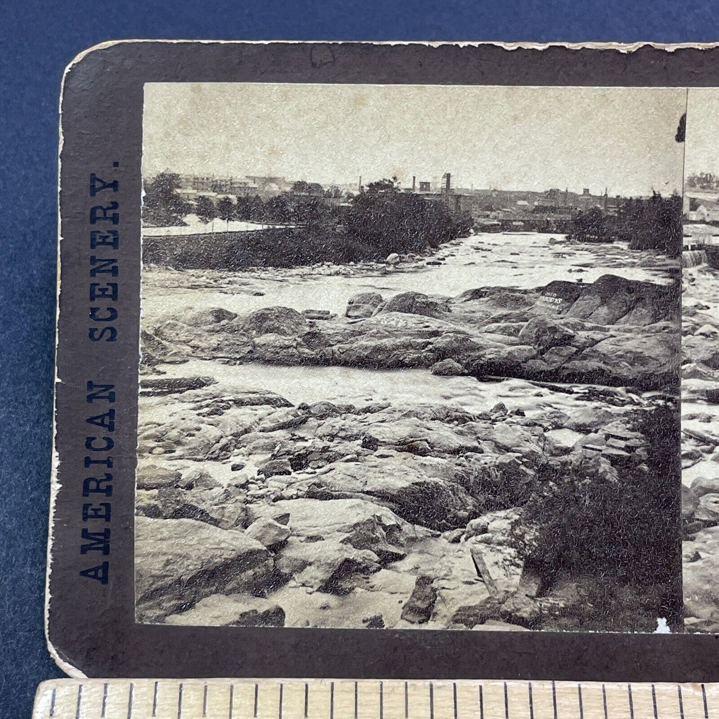 Antique 1870s Manchester New Hampshire City View Stereoview Photo Card V1936