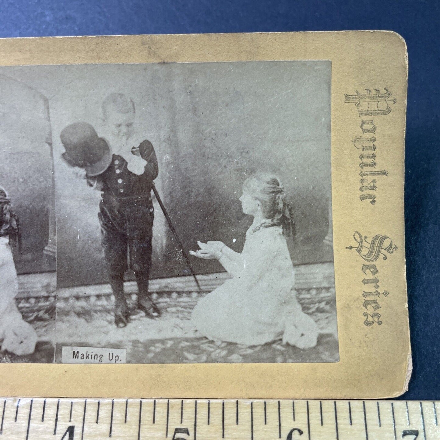 Antique 1880s Young Boy In A Bowler Hat Stereoview Photo Card P2876