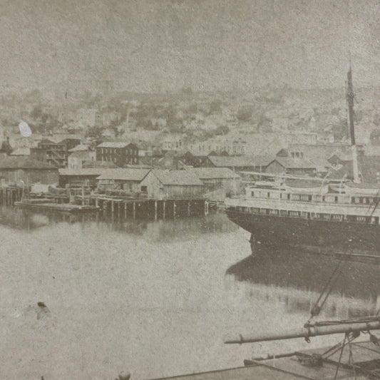 Antique 1870s Seattle Washington City View Stereoview Photo Card P4896