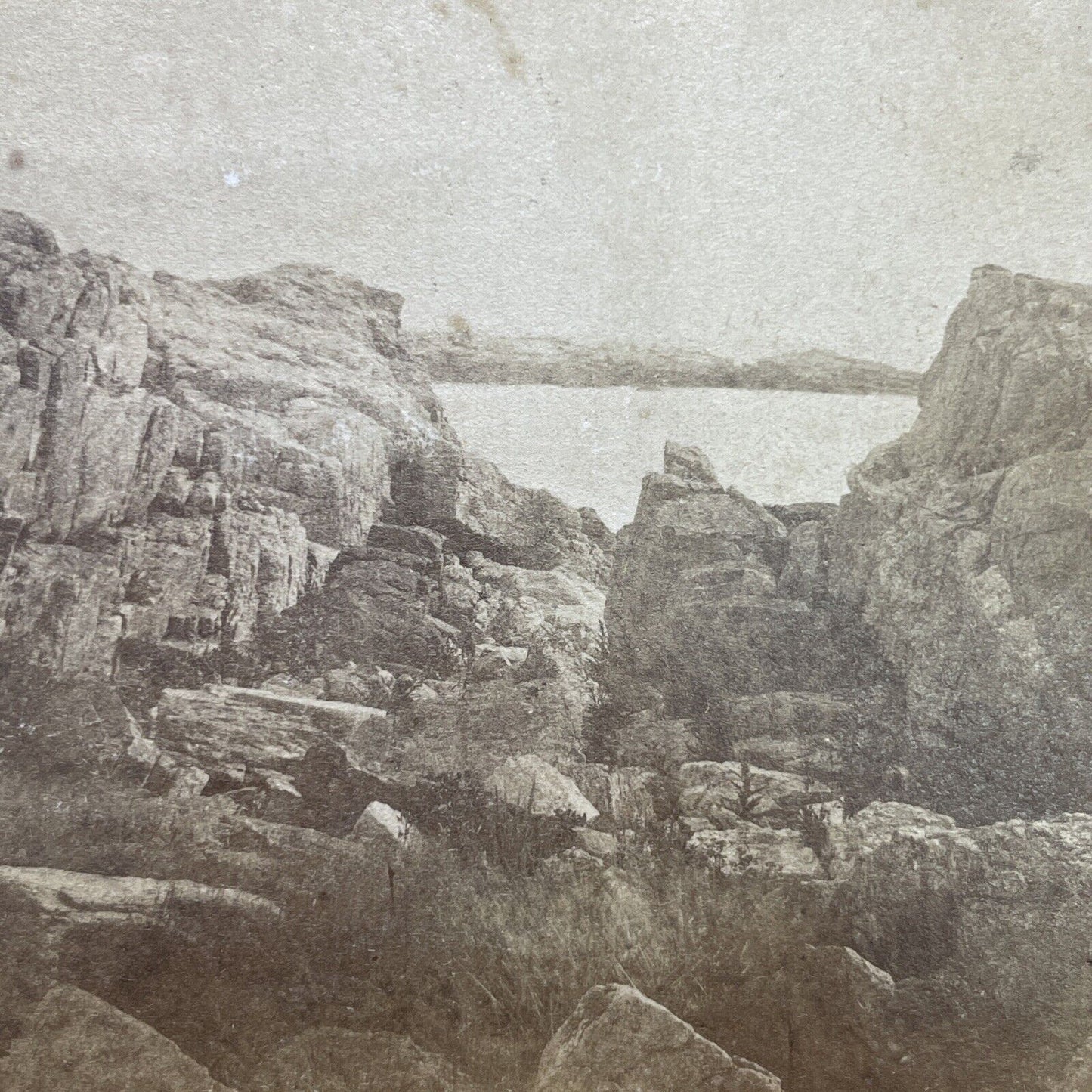 Antique 1860s Isles Of Shoals Maine / New Hampshire Stereoview Photo Card V1722