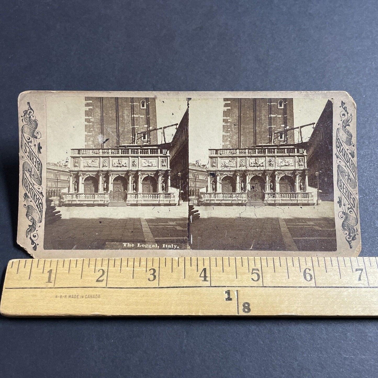 Antique 1880s Loggetta Del Sansovino Venice Italy Stereoview Photo Card P5524