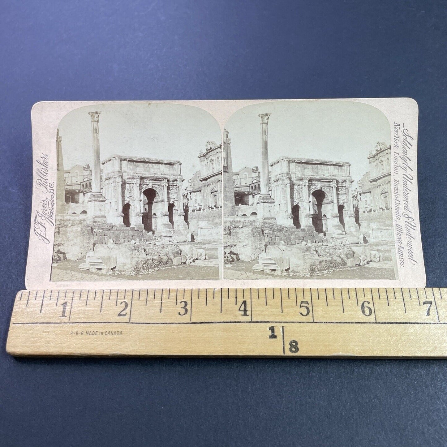 Antique 1890s Septimius Severus Arch Rome Italy Stereoview Photo Card P3787