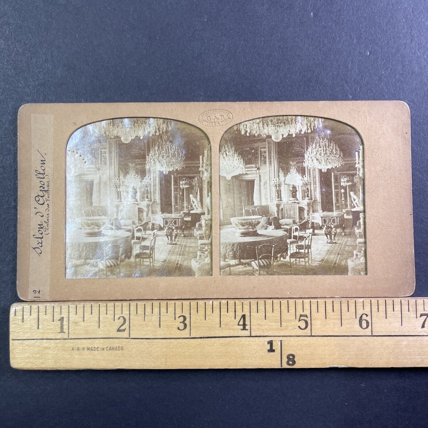 Apollo Room Tuilieres Palace Stereoview French Tissue Antique c1860s XT2140