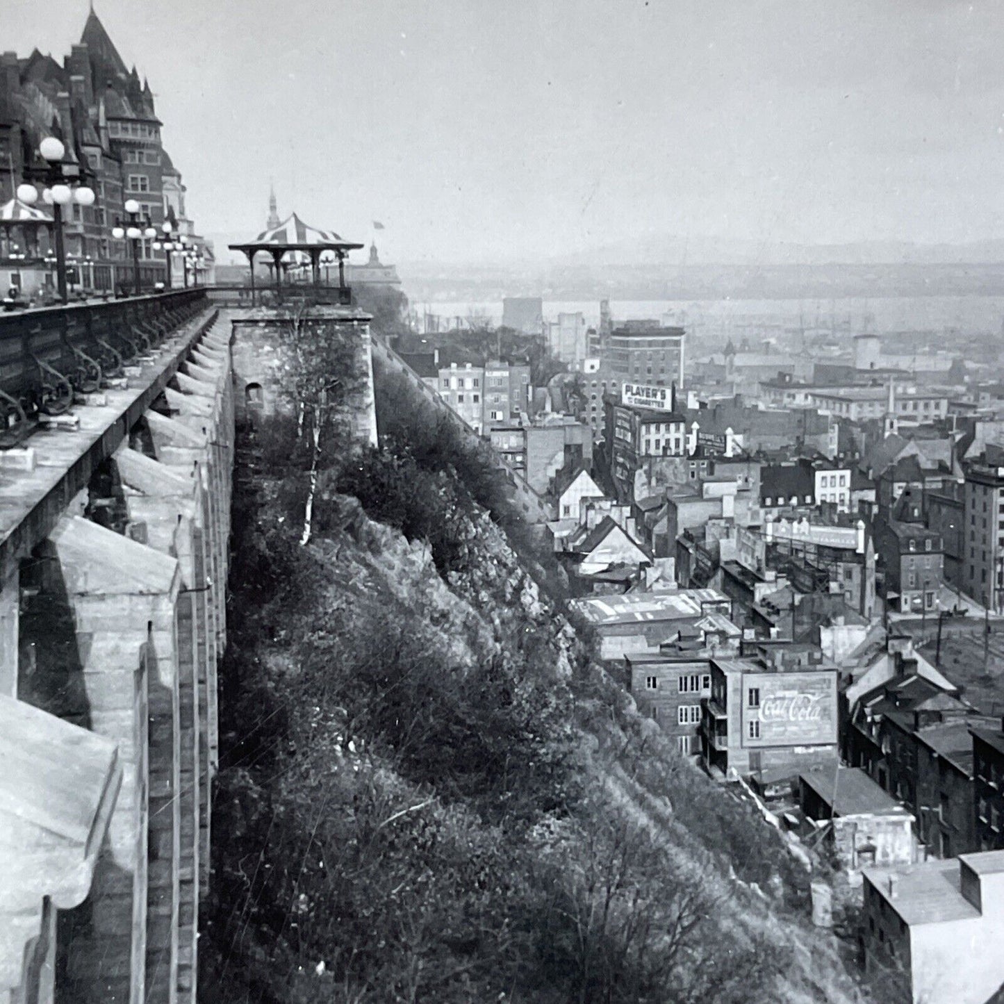 Antique 1920s Dufferin Terrace Old Quebec City Stereoview Photo Card V2620