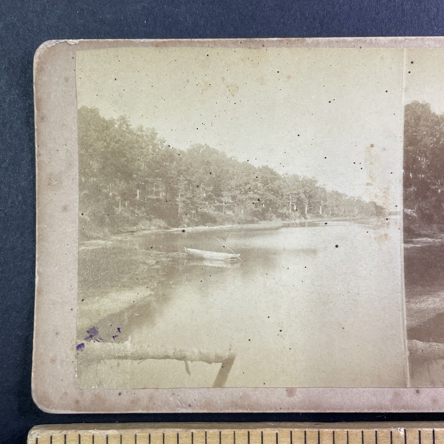 Waterfront at George Washington's Estate Stereoview Virginia c1870s Gardner Y445