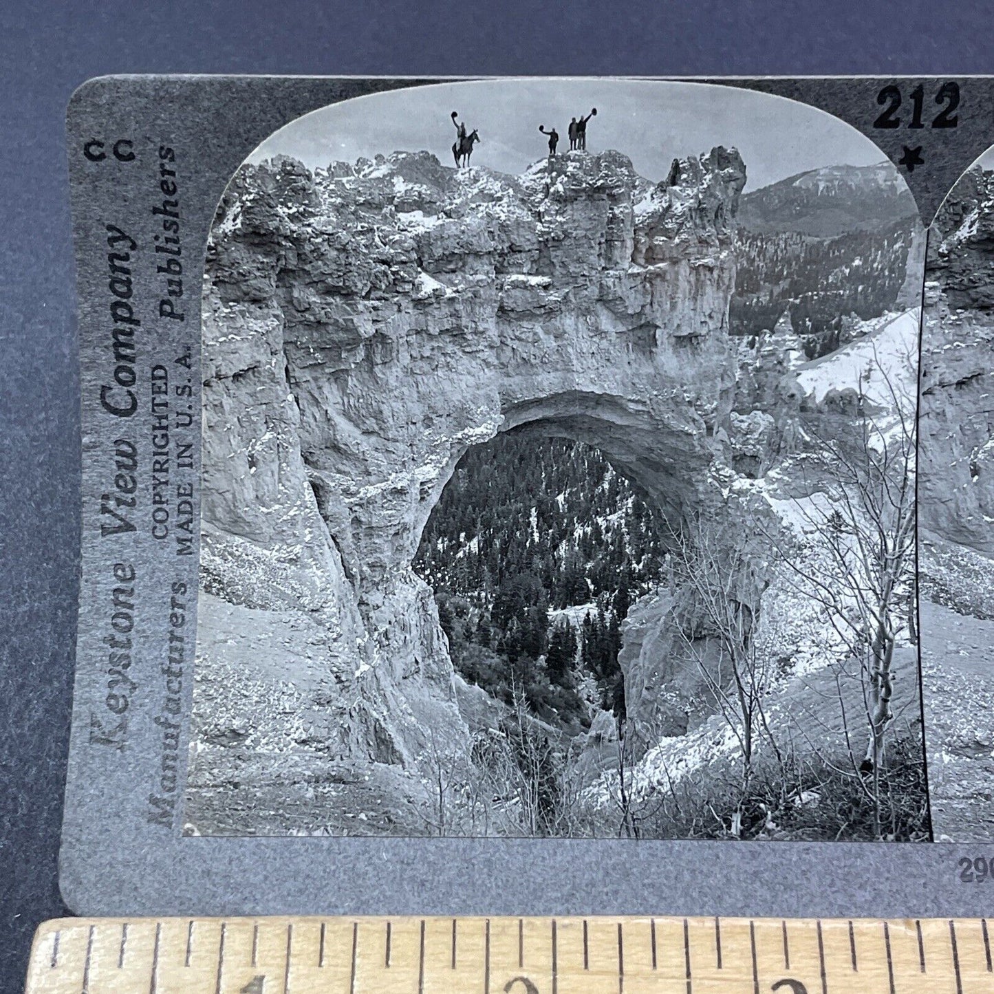 Antique 1910s Willis Creek Canyon Bridge Utah Stereoview Photo Card V2178