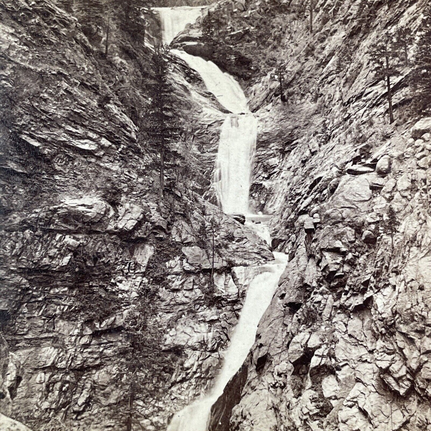 Denver Railroad Seven Falls CO Stereoview WG Chamberlain Antique c1870 X3661