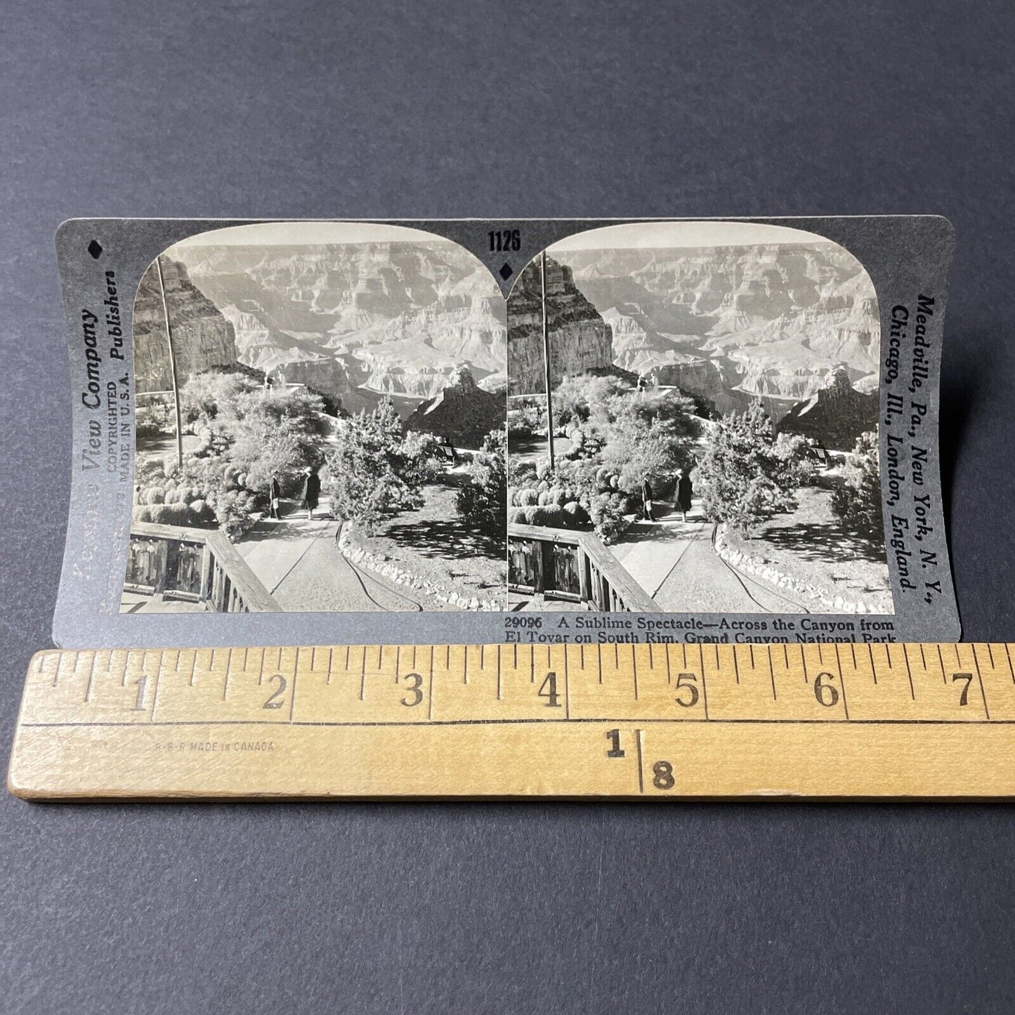 Antique 1920s El Tovar Grand Canyon National Park Stereoview Photo Card V2811