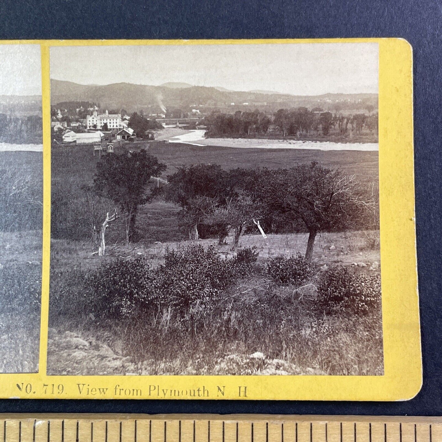 Plymouth New Hampshire Town View Stereoview B.W. Kilburn Antique c1870s Y859