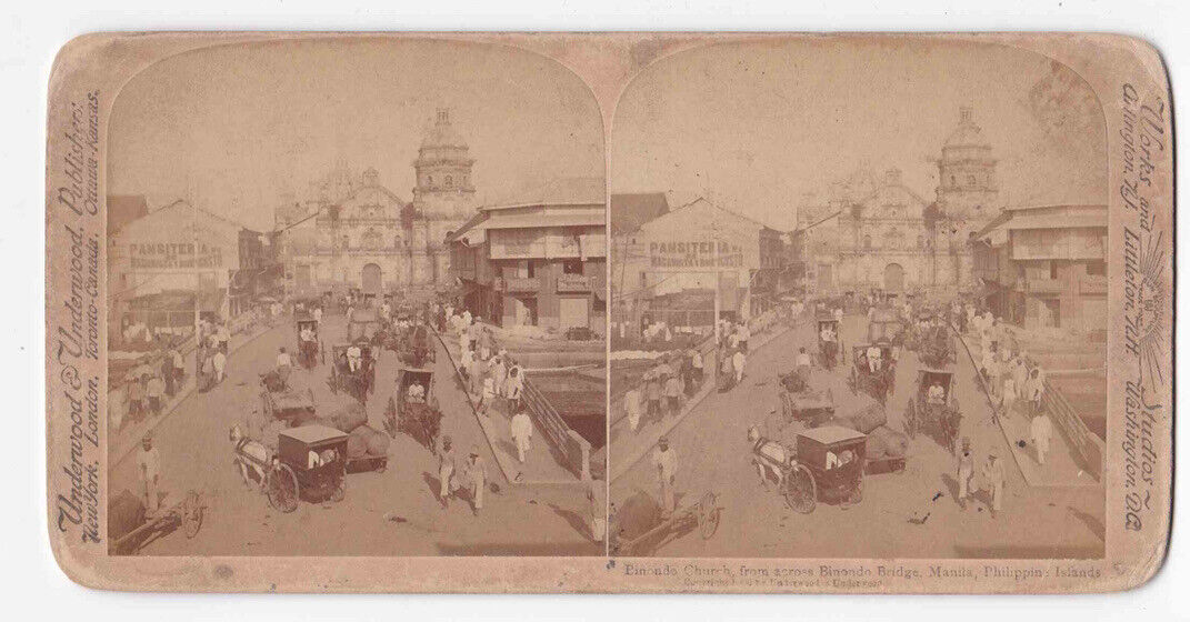 Antique 1900 Binondo Church And Bridge, Manila, The Philippines Photo Card P018