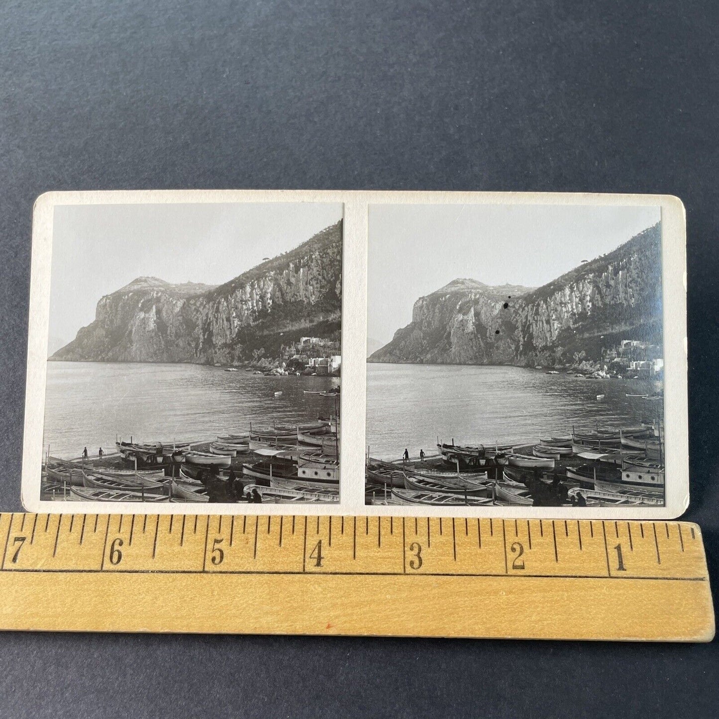 Antique 1925 Marina Piccola Capri Italy OOAK Stereoview Photo Card P3254