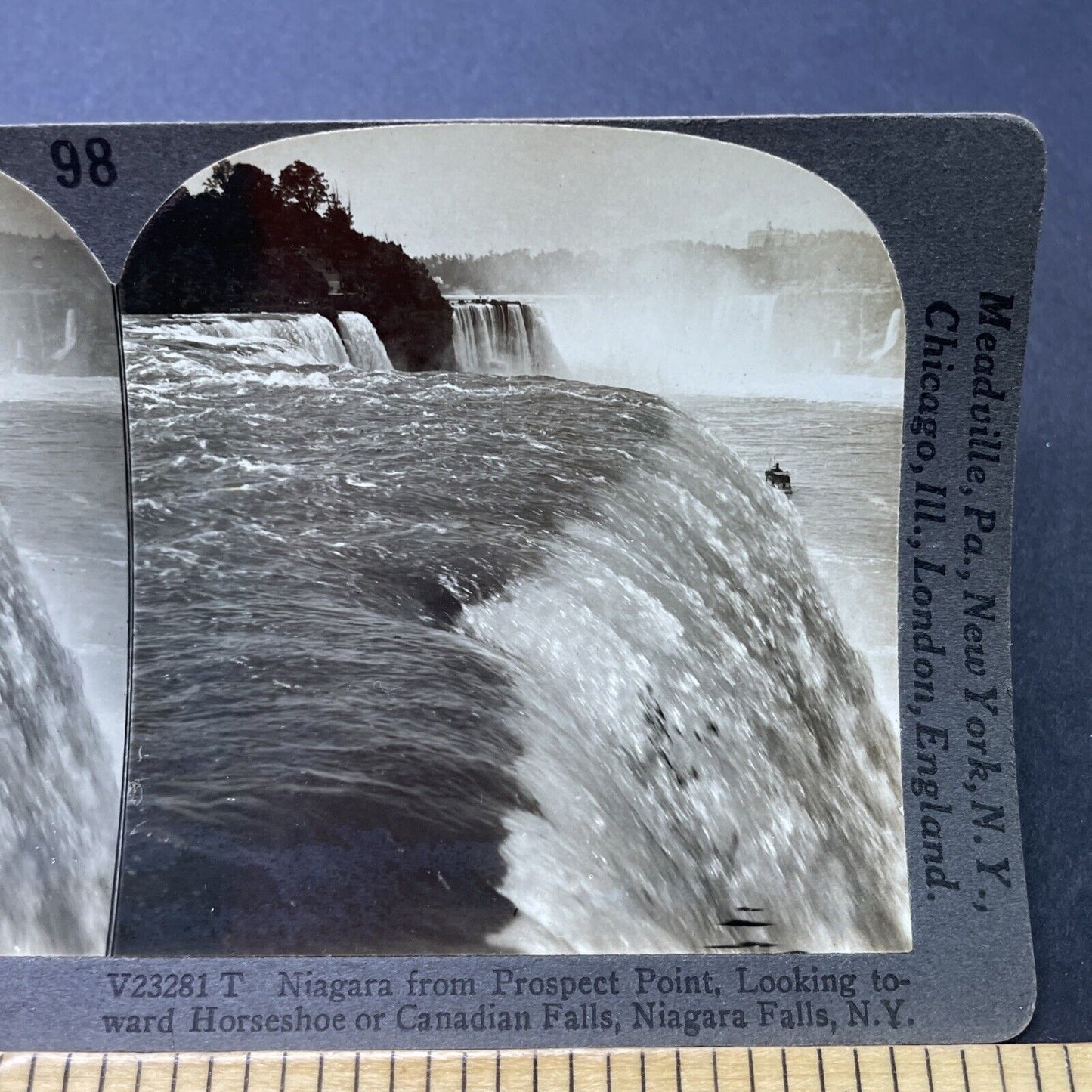 Antique 1910s Maid Of The Mist Niagara Falls NY Stereoview Photo Card P2769