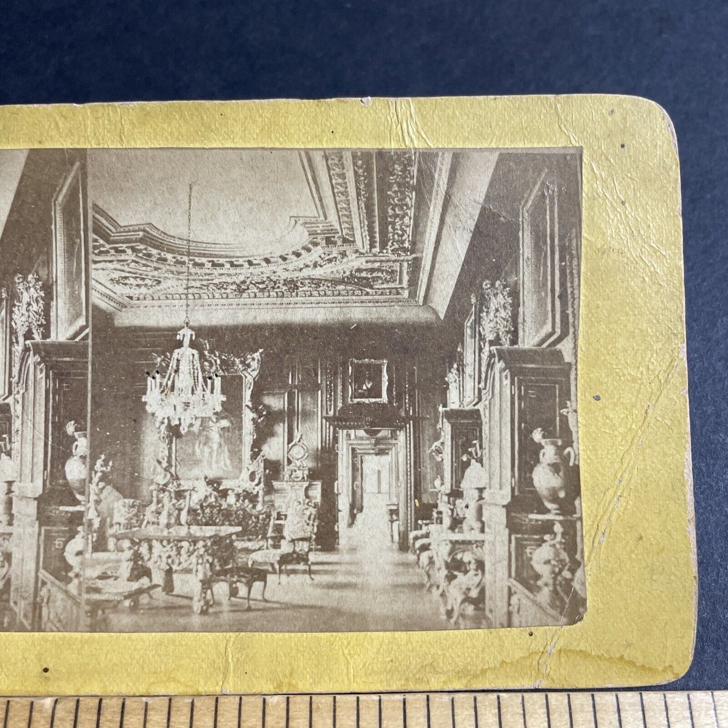 Antique 1870s Warwick Castle Tea Room England UK Stereoview Photo Card P4372