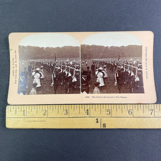 Dutch Royal Army Parade Stereoview The Netherlands Antique c1903 X3166