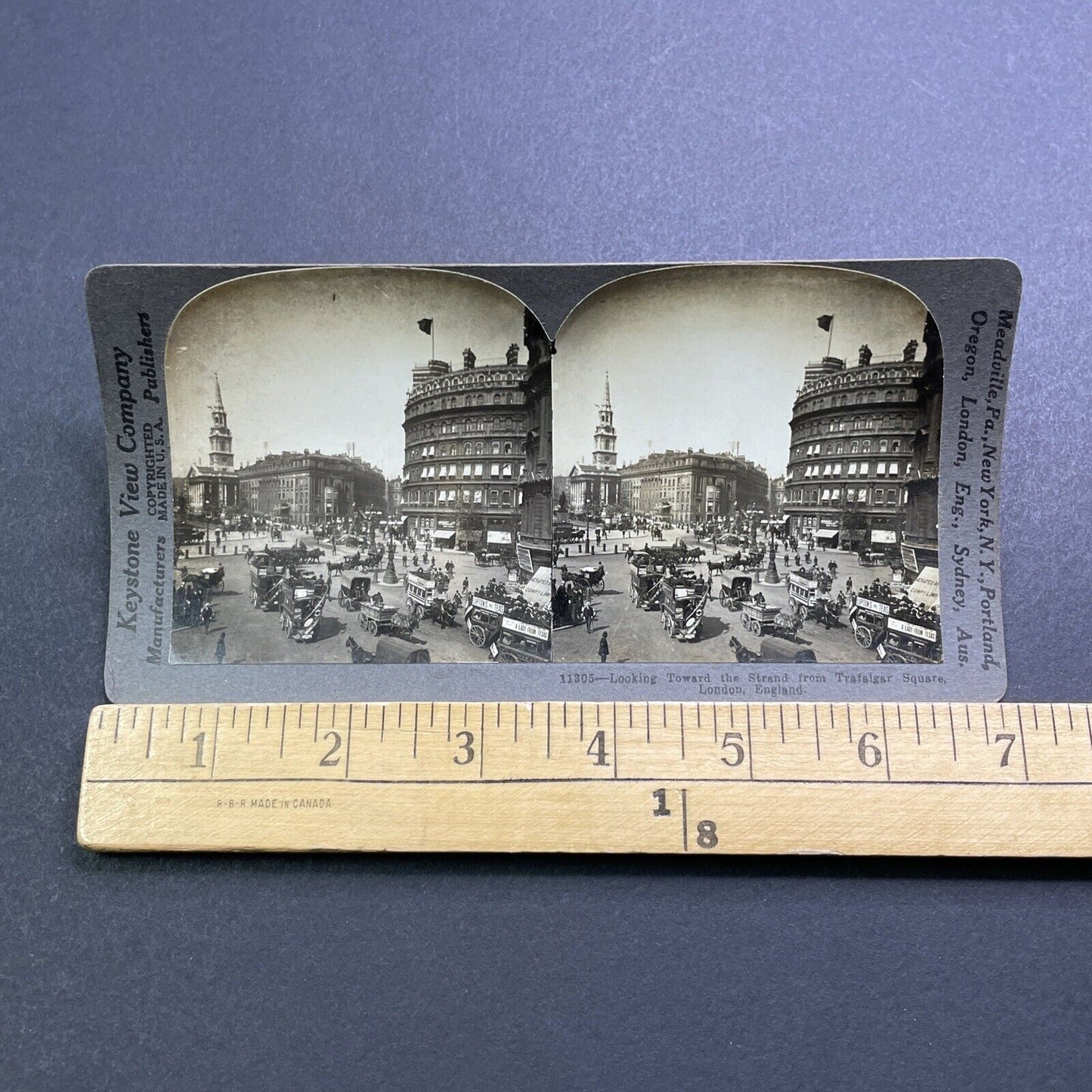 Antique 1909 Lipton Tea Ad On Buggy London England Stereoview Photo Card V2883