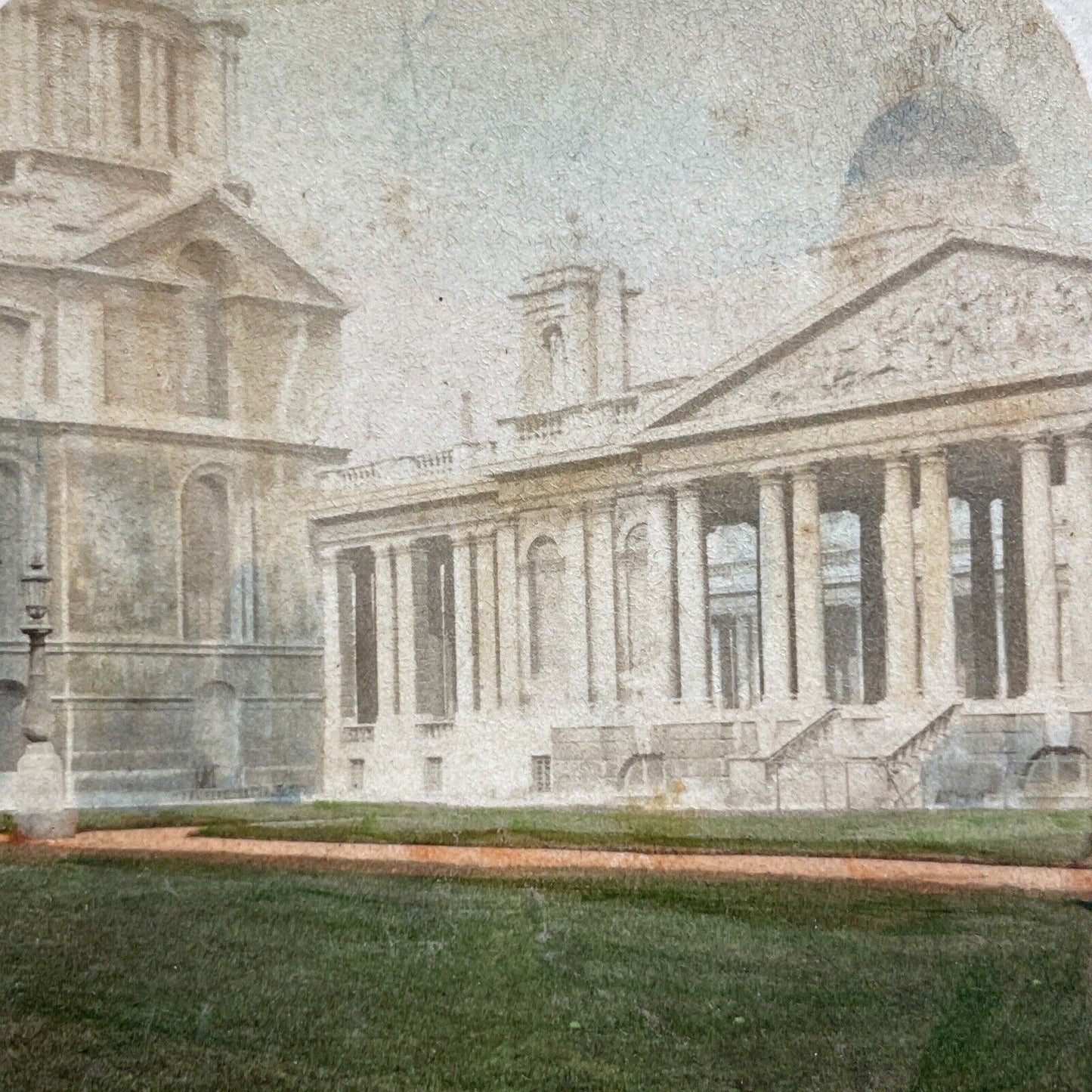 Antique 1860s Greenwich Hospital London England Stereoview Photo Card V470