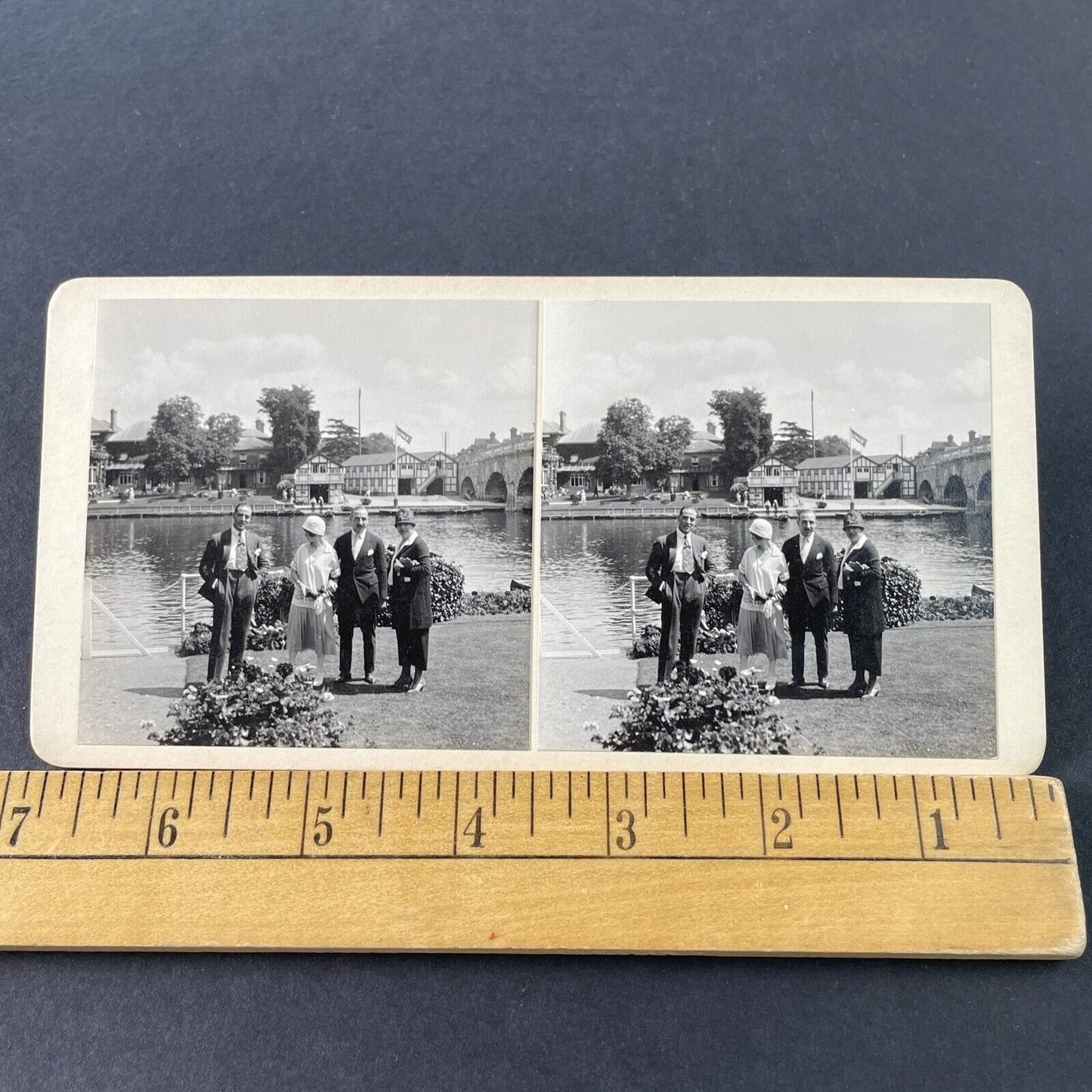 Antique 1925 Wealthy American Family In Italy OOAK Stereoview Photo Card P3234