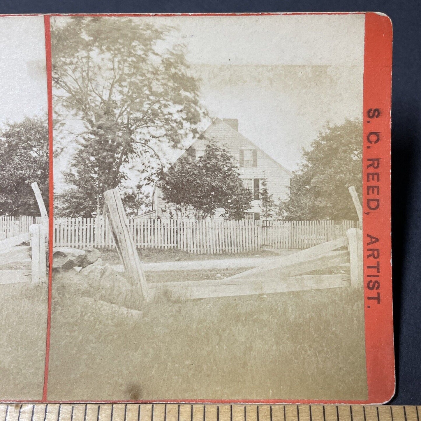 Antique 1860s Hale House Newburyport Massachusetts Stereoview Photo Card V1834